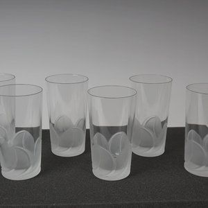 6 Vintage French Crystal J.G. Durand Florence Highball glasses